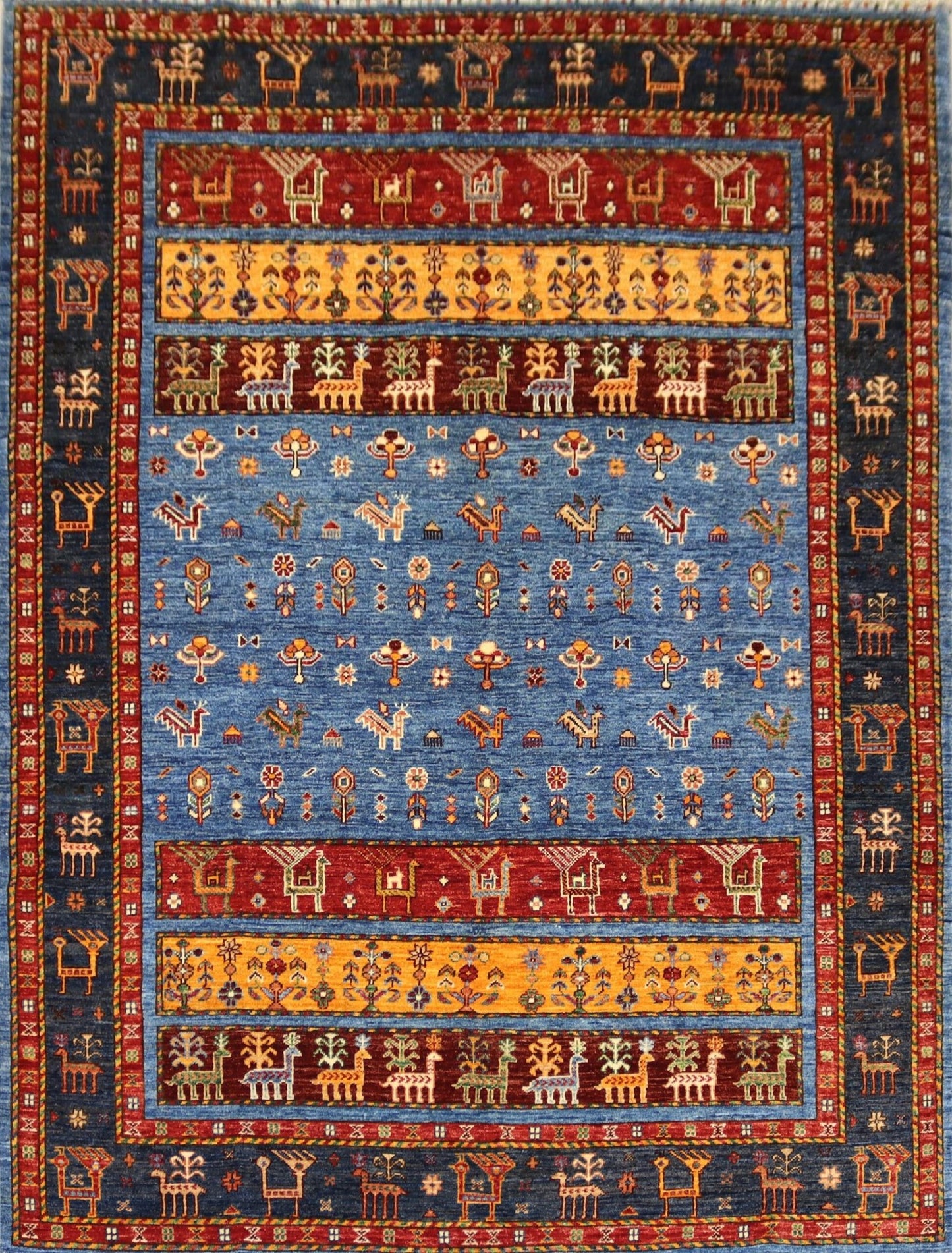 Afghan Tribal Rug -7.9×5.9Ft.