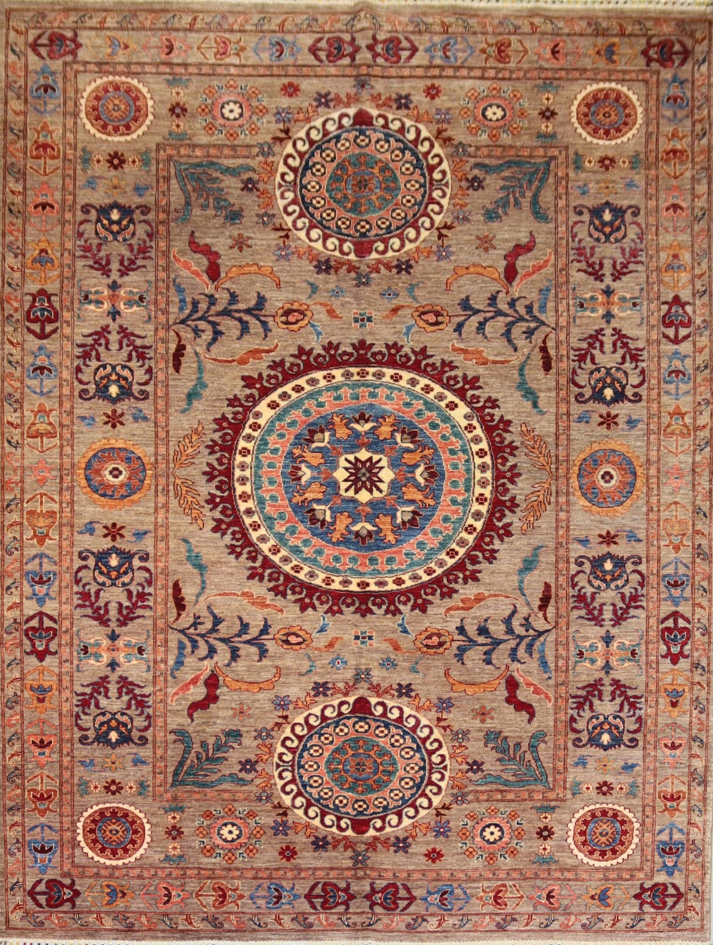 Afghan Medallion Design Rug - 9.7 X6.9Ft.