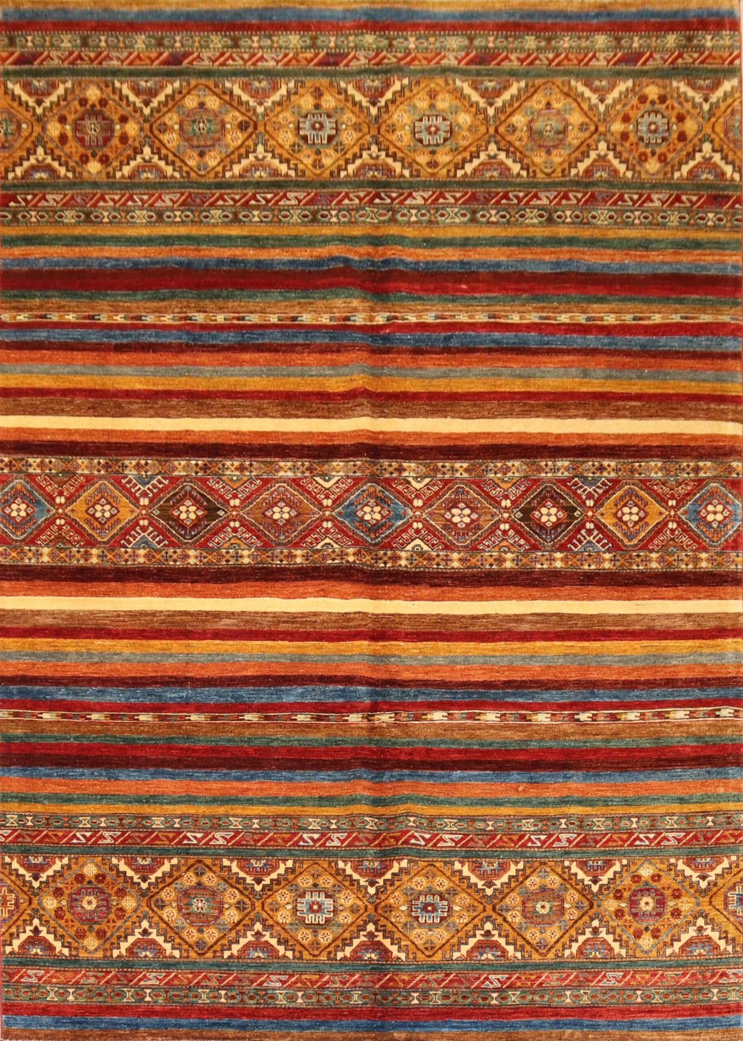 Afghan Khurjeen Rug -10.1×6.7 Ft.