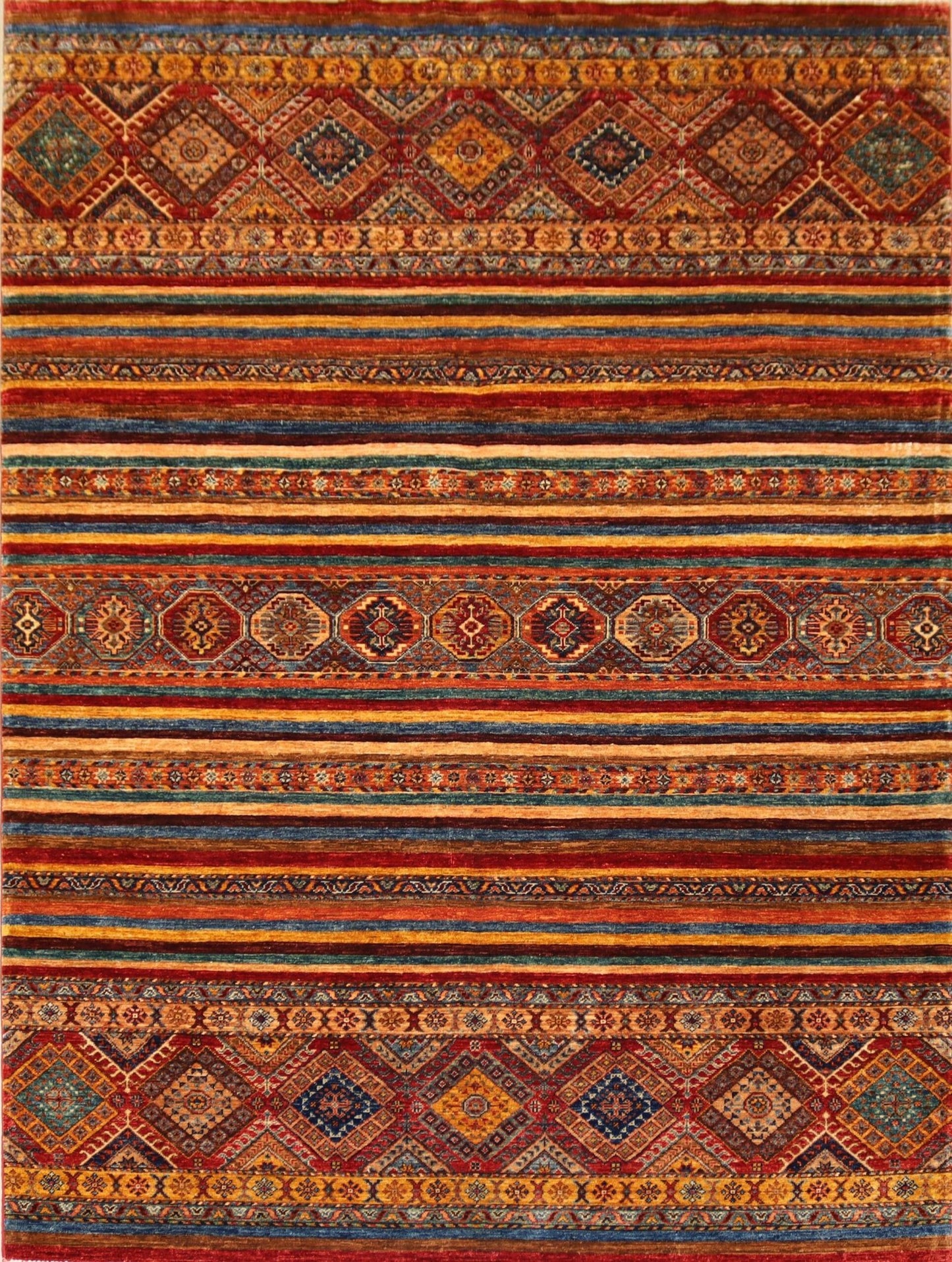 Red Handmade Rug  -7.9×5.8 Ft.