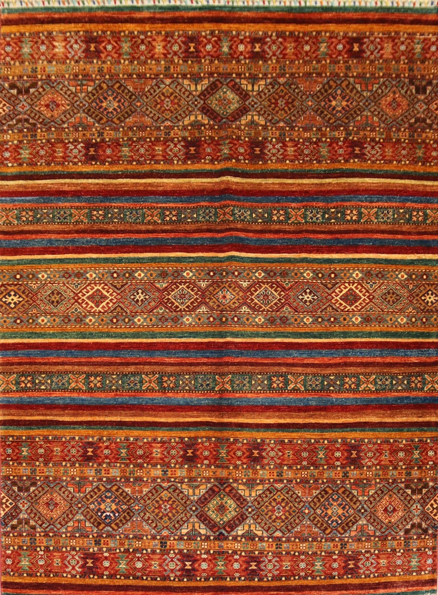 Red Brown Handmade Rug - 7.9×5.9 Ft.