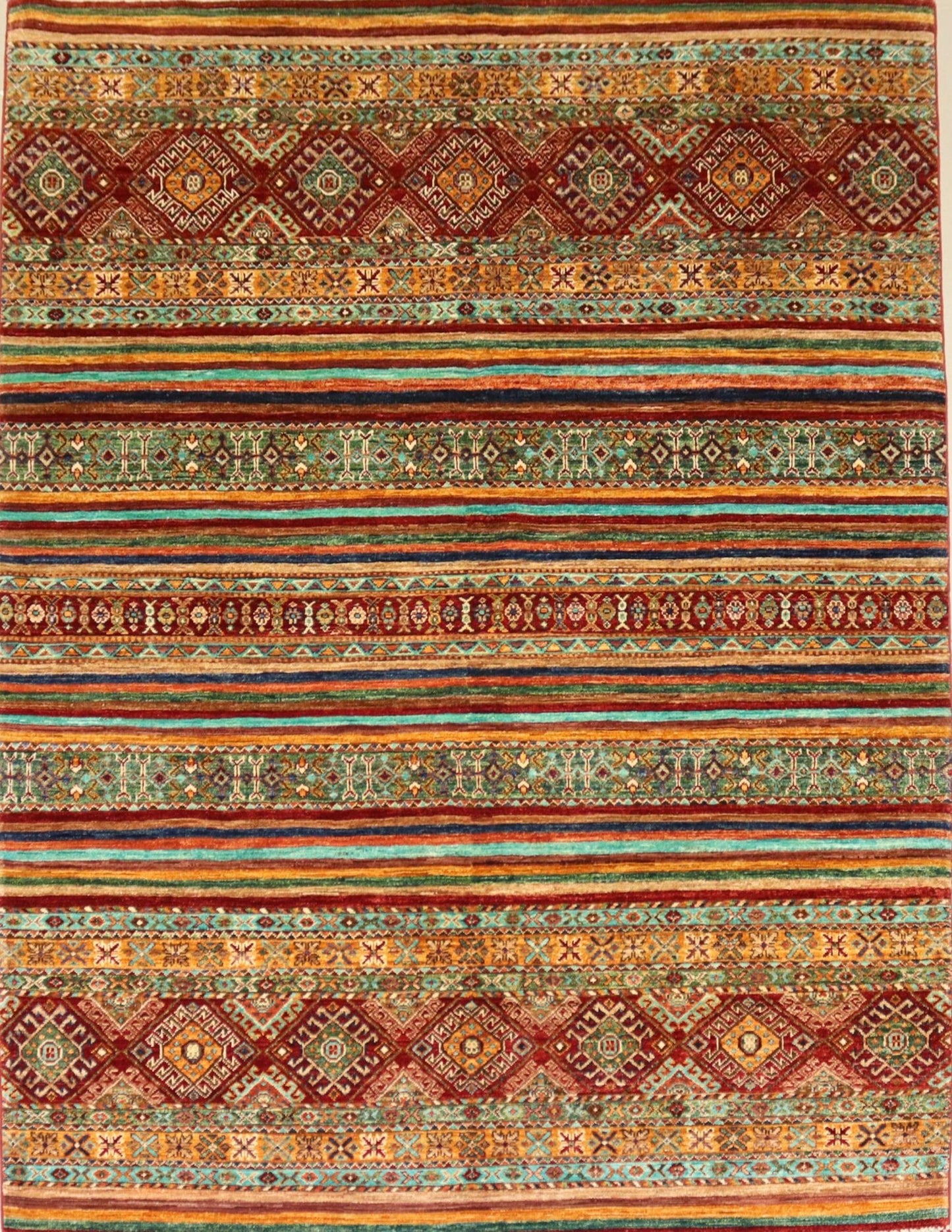 Afghan Tribal Rug -7.7×5.6Ft.