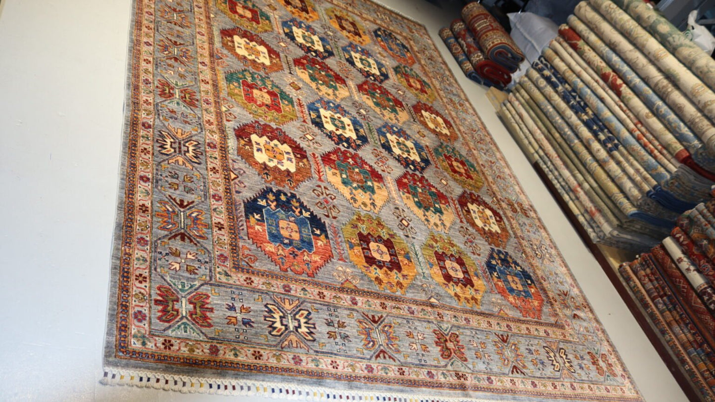 Afghan Turkmen Handmade Rug -11.4X 8.1 Ft