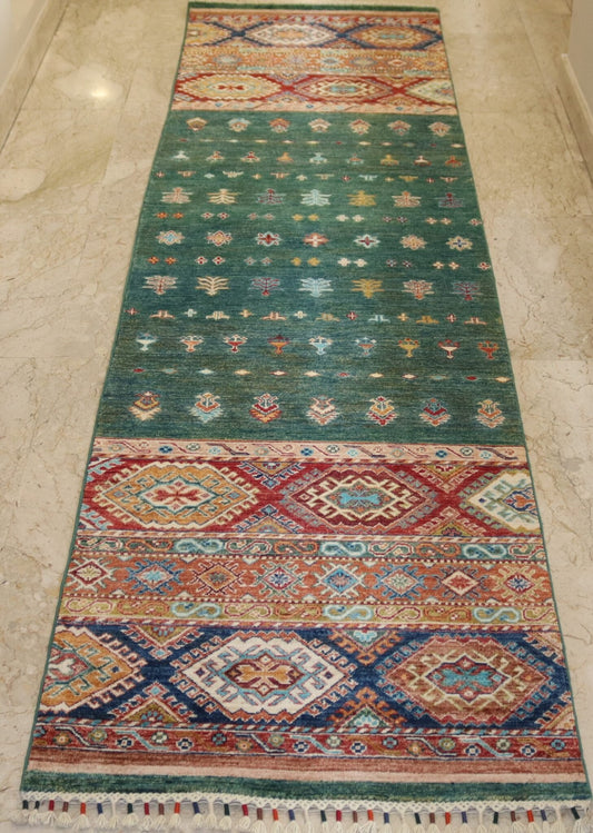 Afghan Handmade Rug-Size- 314X81-Cm-10.3X5.7 Ft.