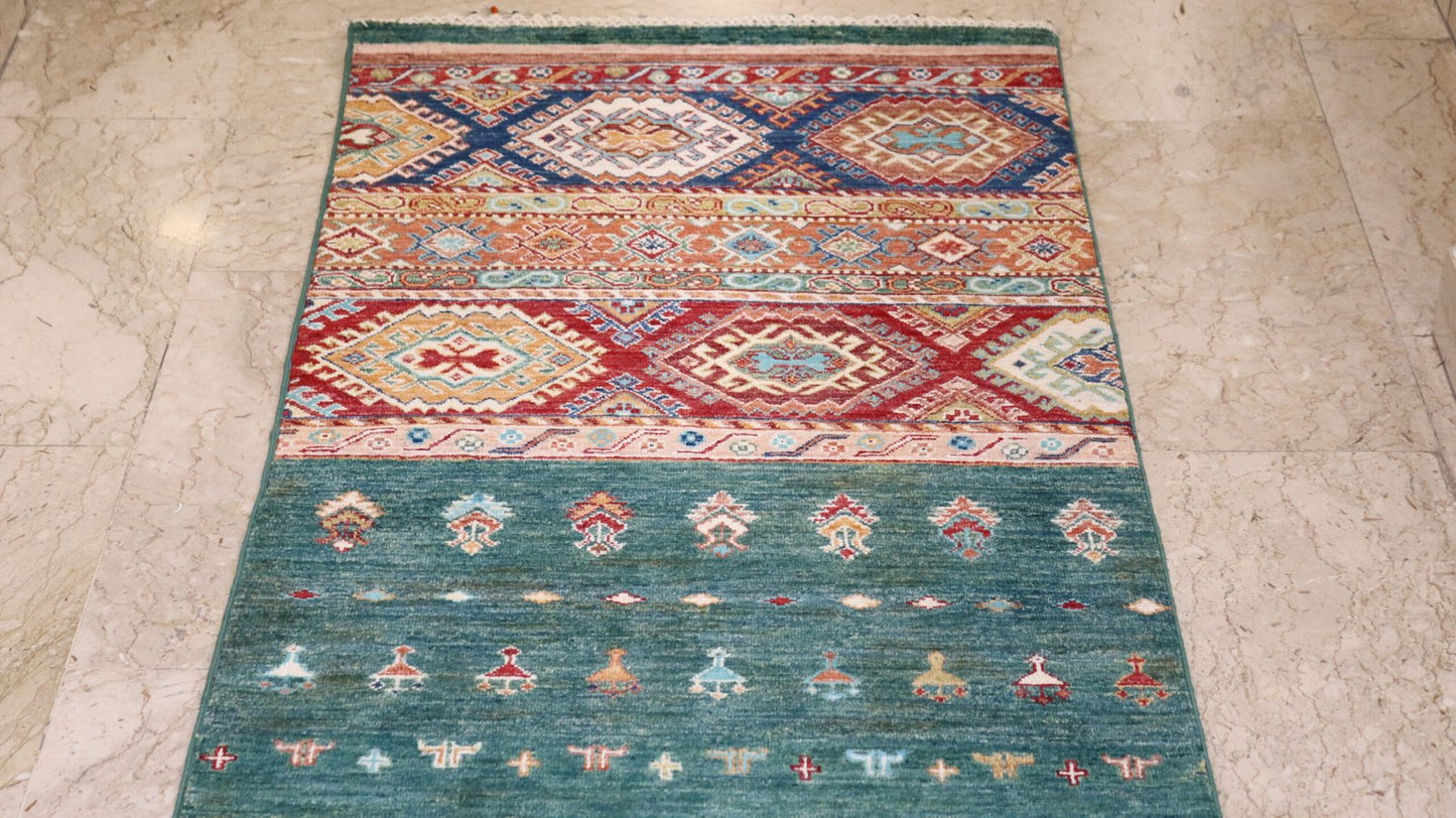 Afghan Handmade Rug-Size- 314X81-Cm-10.3X5.7 Ft.