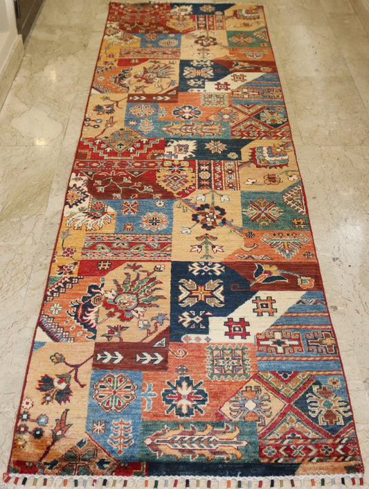 Afghan Handmade Rug-Size-297X83-Cm–9.7X2.7 Ft.