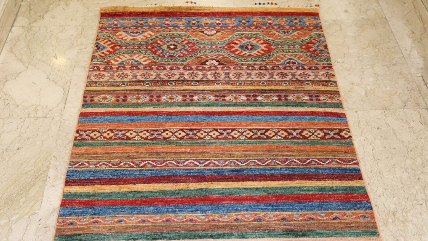 Afghan Handmade Rug-Size-265X90-Cm–8.6X2.9 Ft.