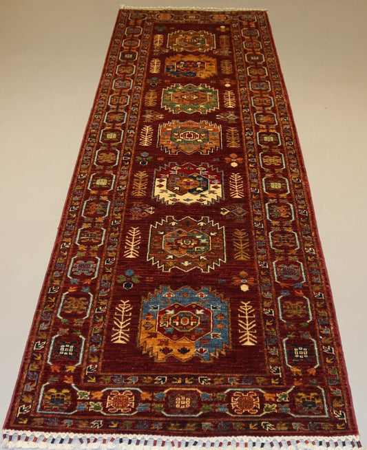 Afghan Handmade Rug-Size-286X86-Cm-9.38×2.8 FT.