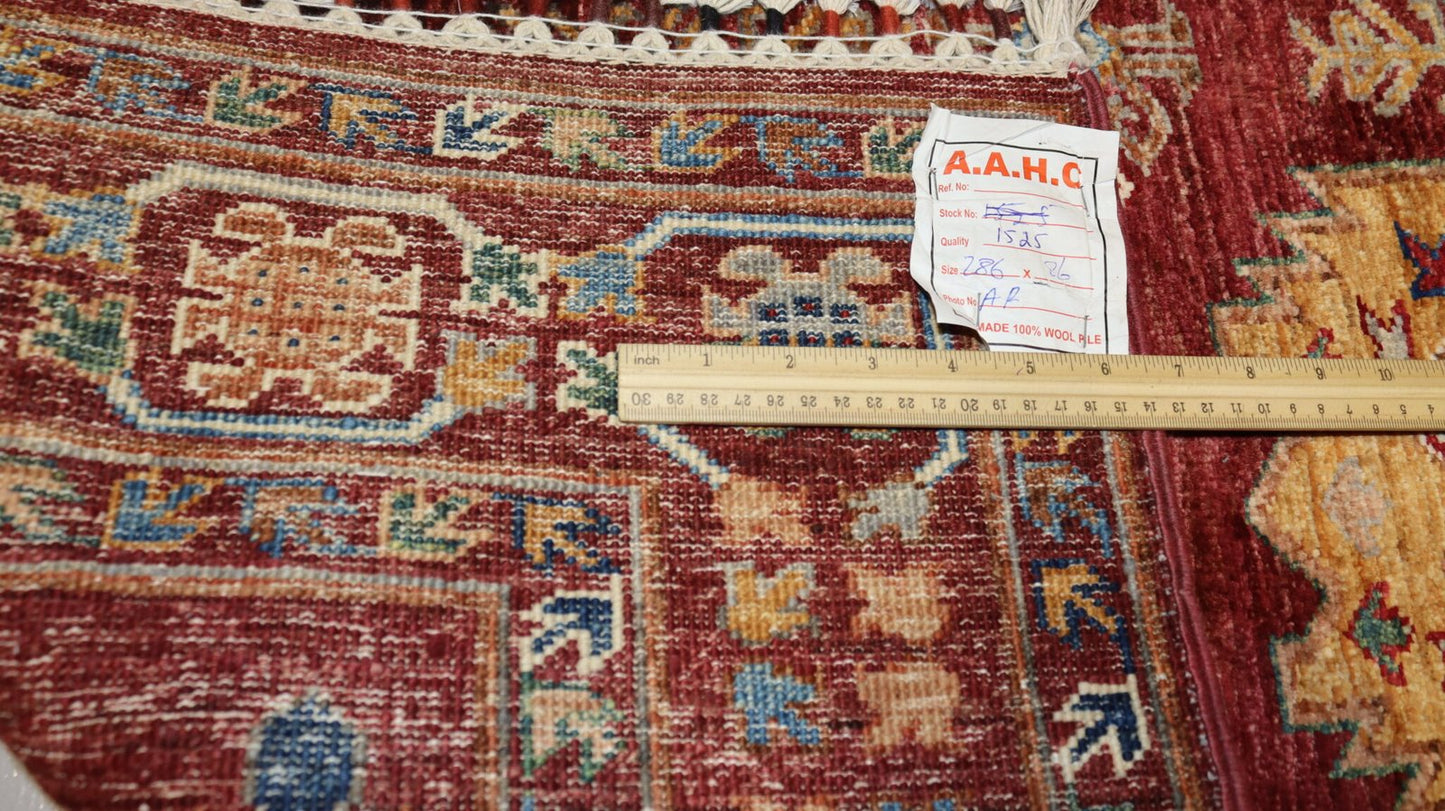 Afghan Handmade Rug-Size-286X86-Cm-9.38×2.8 FT.