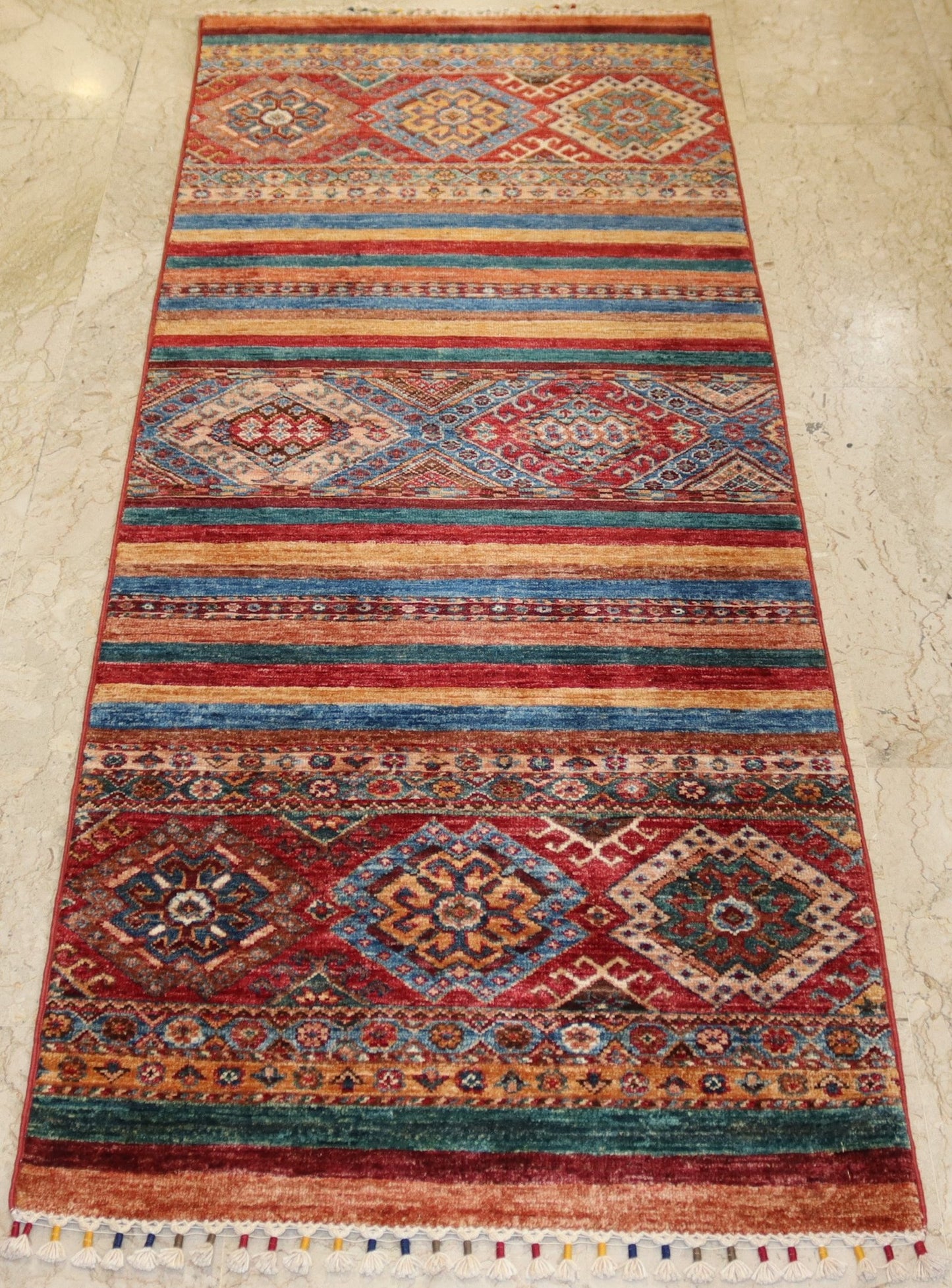 Afghan Handmade Rug-Size-201X78-Cm–6.5X2.5 Ft.