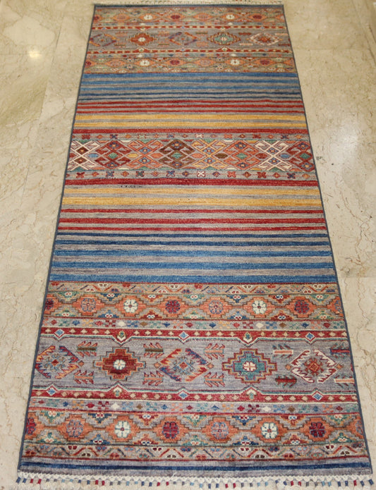 Afghan Handmade Rug -Size-218×77-Cm-6.5X2.5 Ft.