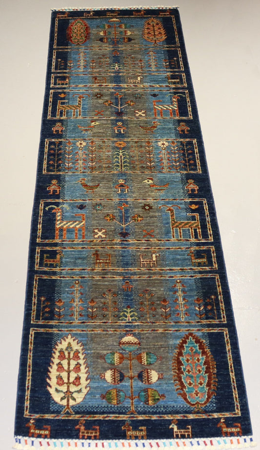 Afghan Handmade Rug -Size-293X83 Cm-9.6×2.7 Ft.