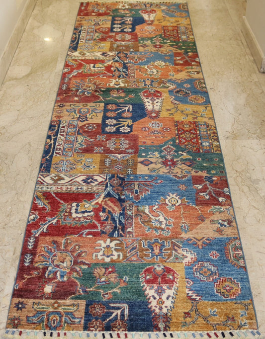 Afghan Handmade Rug-Size-308X84-Cm-10.1X2.7 Ft.