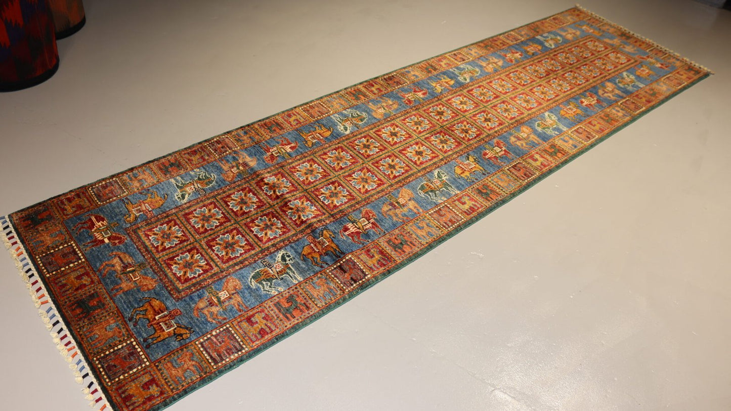 Afghan Handmade Rug-Size- 301X82 Cm-9.8×2.8 Ft. OUT OF STOCK