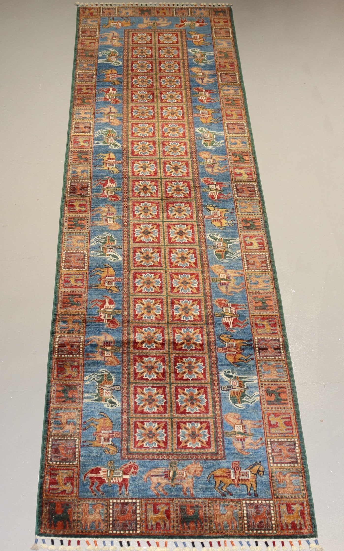 Afghan Handmade Rug-Size- 301X82 Cm-9.8×2.8 Ft. OUT OF STOCK