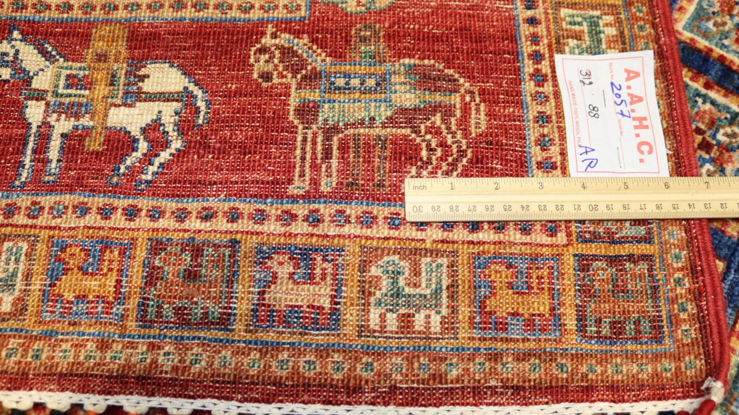 Afghan Handmade Rug-Size-312X88-Cm-10.2×2.8 FT. OUT OF STOCK