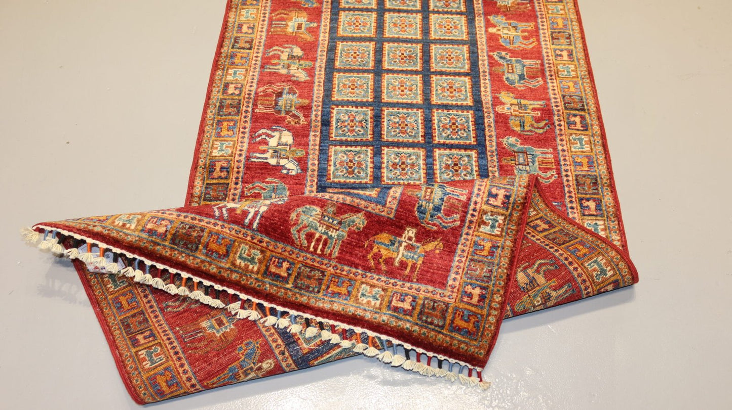 Afghan Handmade Rug-Size-312X88-Cm-10.2×2.8 FT. OUT OF STOCK