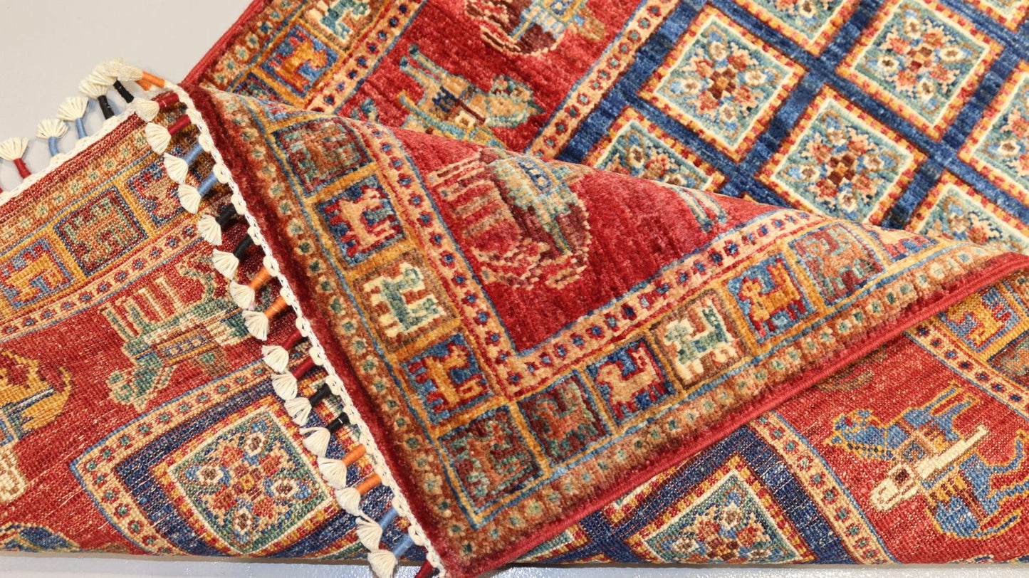 Afghan Handmade Rug-Size- 312X88 Cm-10.2×2.8 Ft.