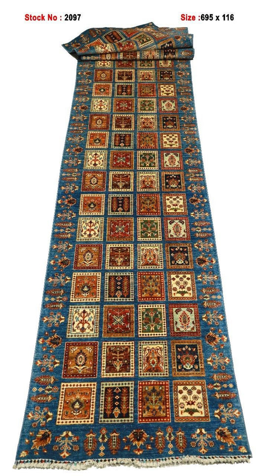 Afghan Handmade Rug -Size- 695X116Cm-22.9×3.8 Ft.