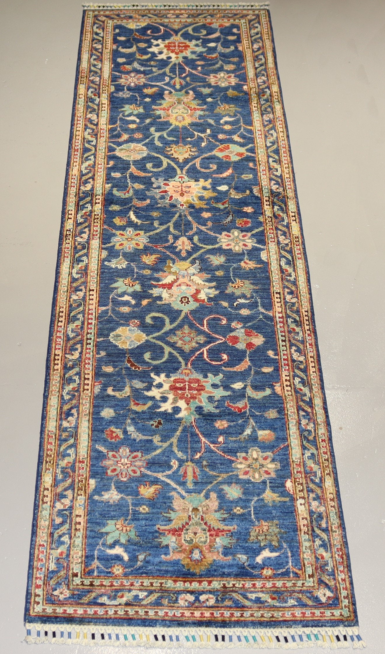 Afghan Handmade Rug-Size- 301X82 Cm-9.6×2.6 Ft.