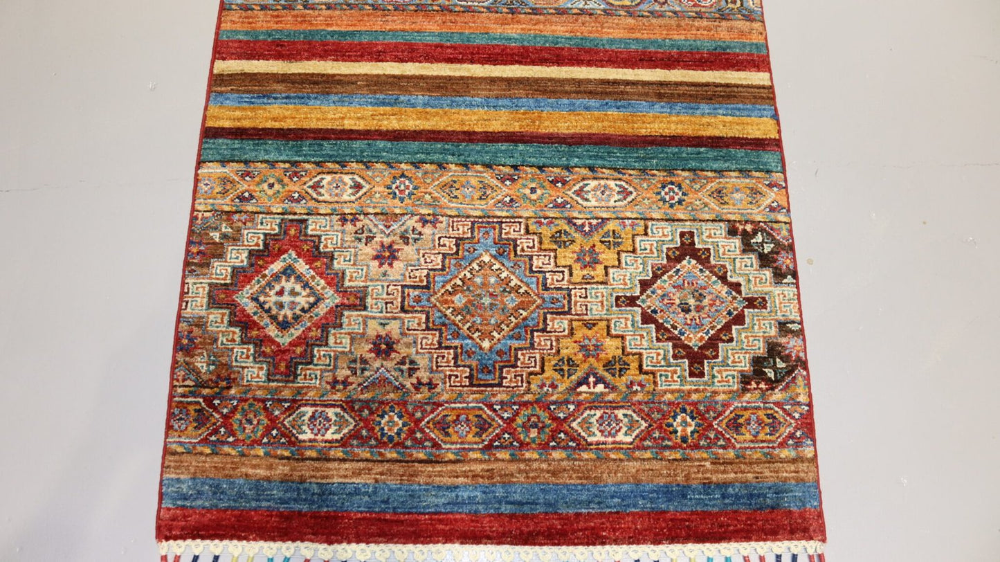 Afghan Handmade Rug-Size-259X85 Cm-8.4×2.7 Ft.