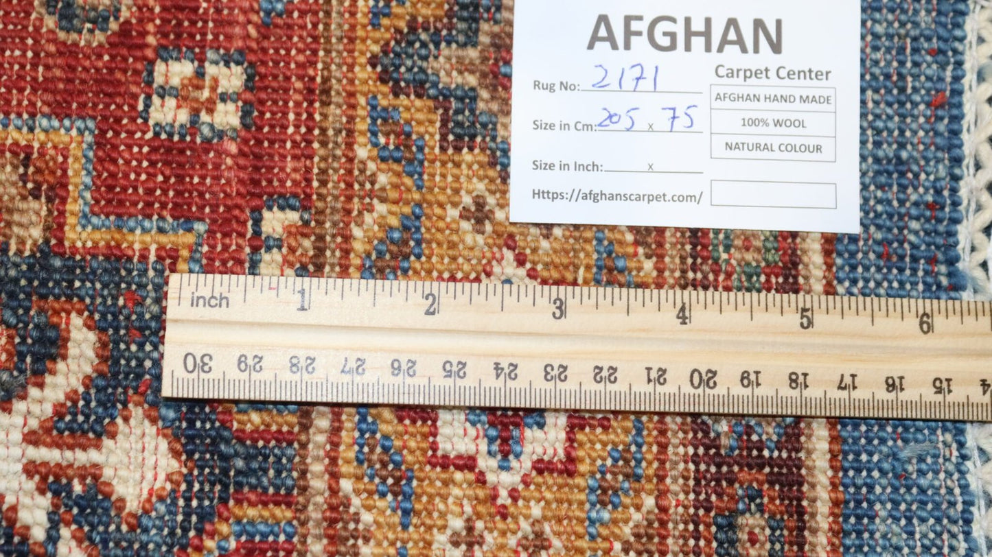 Afghan Handmade Rug-Size-205X75-Cm–6.7X2.4 Ft. OUT OF STOCK