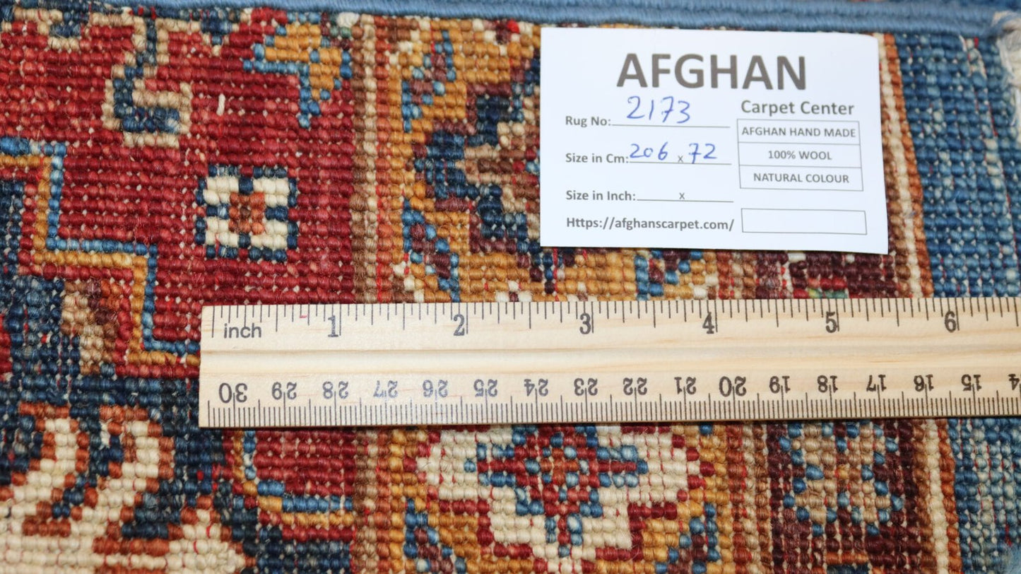 Afghan Handmade Rug-Size-206X72-Cm-6.7X2.6 Ft. OUT OF STOCK