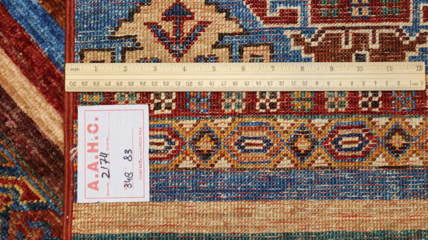 Afghan Handmade Rug-Size-348X83Cm-11.4×2.7 Ft.