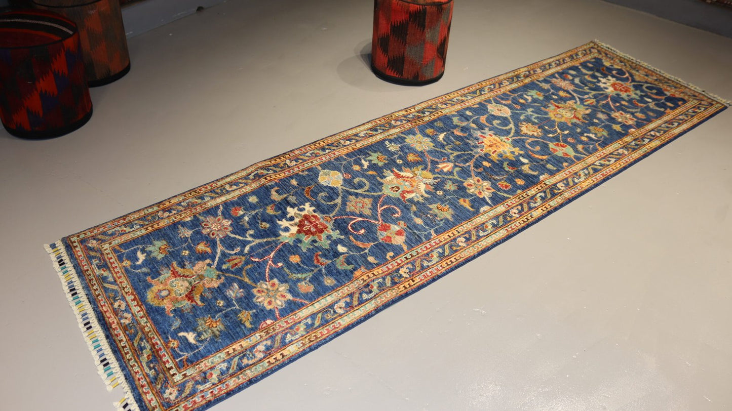 Afghan Handmade Rug-Size-294X84 Cm-9.6×2.7 Ft.