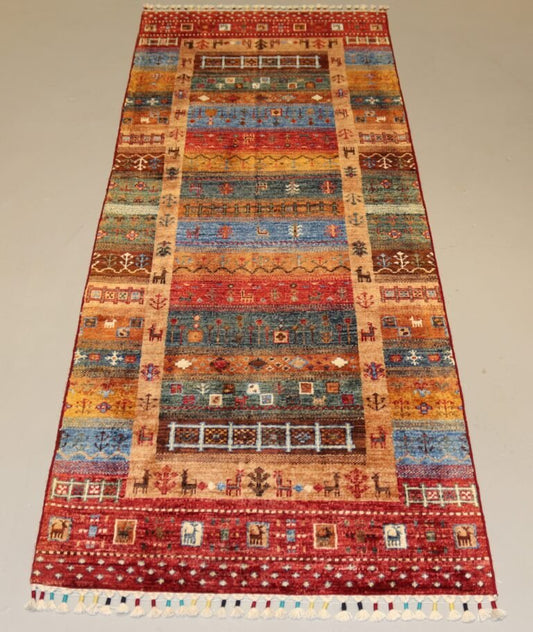 Afghan Handmade Rug -Size-206X77-CM 6.7×2.5 FT.