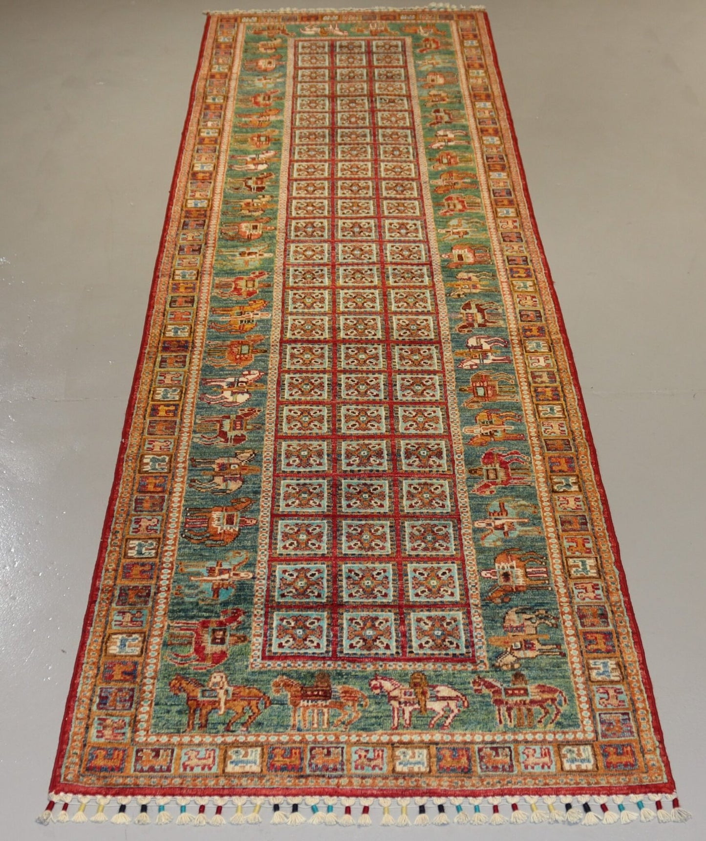 Afghan Handmade Rug-Size-301X84-CM 9.9×2.7 FT. OUT OF STOCK