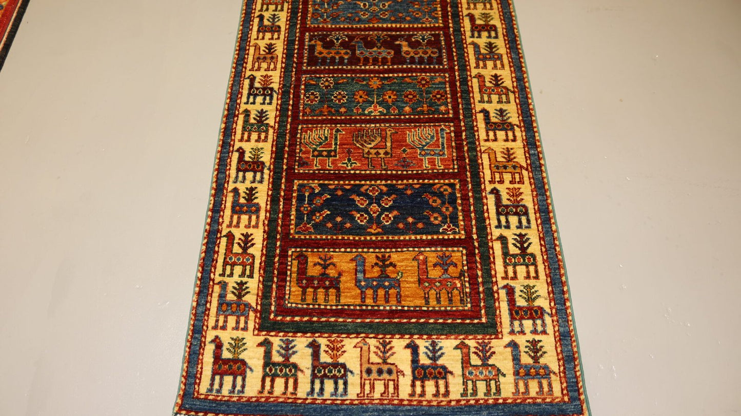 Afghan Handmade Rug-Size-246X75Cm-8.1×2.4 Ft.