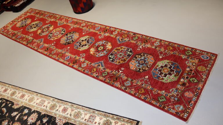 Afghan Handmade Rug -Size-350X82Cm-11.4×32.6 Ft.