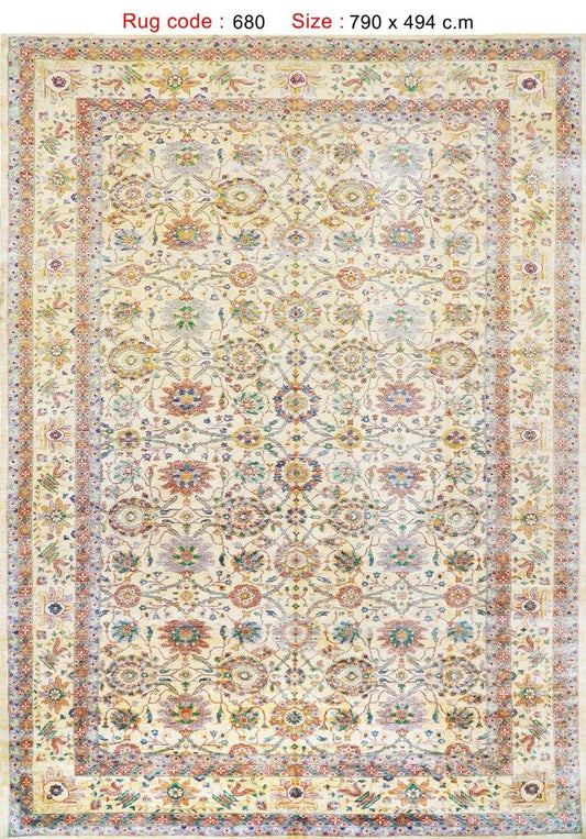 Afghan Handmade-STOCK  -SIZE- 790 x 494 CM-25.9 X 16.2.