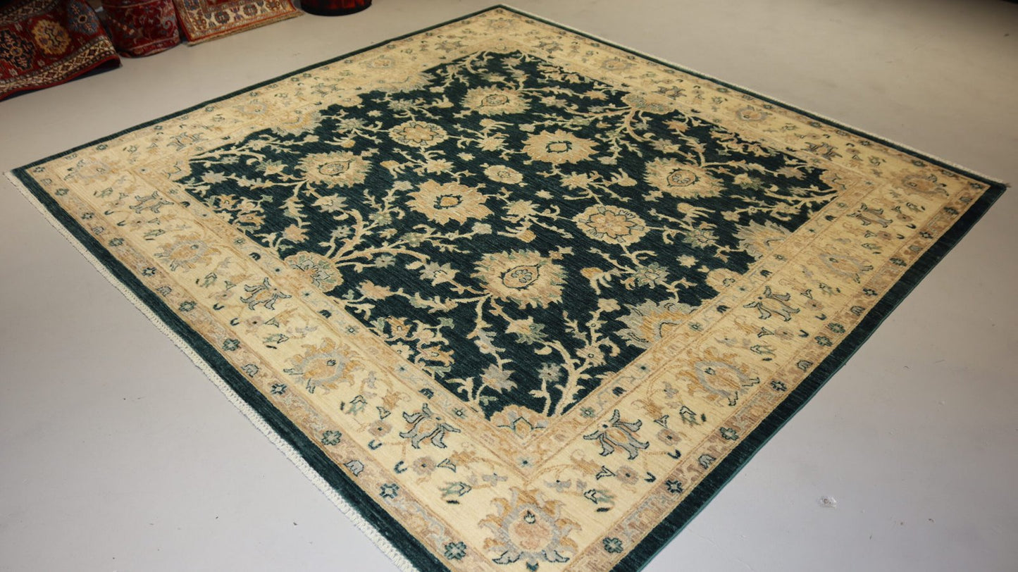 Afghan Handmade Rug -Size- 247×253 Cm-8.1×8.3 Ft..