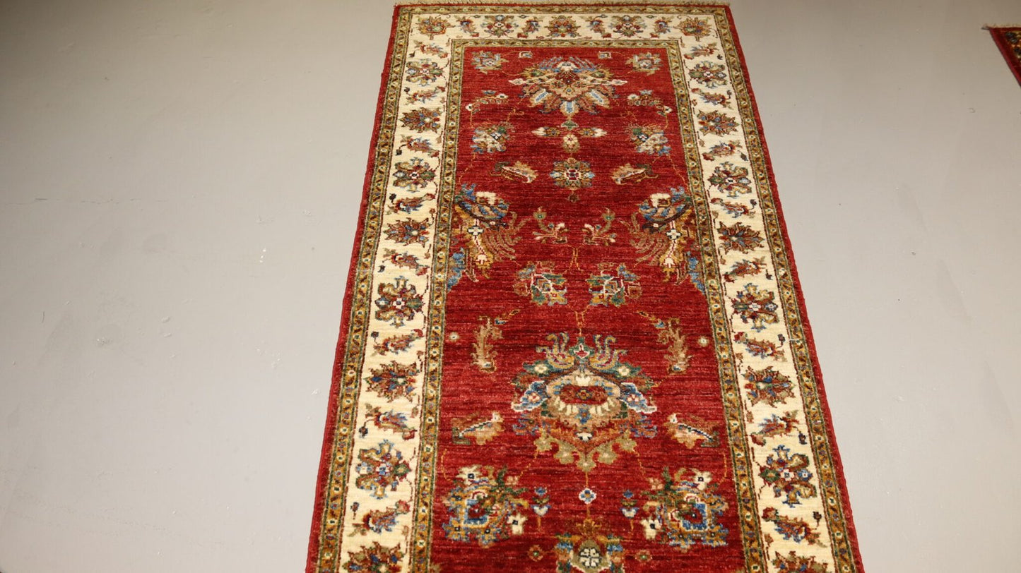 Afghan Handmade Rug -Size-318X83Cm-10.4×2.7 Ft.