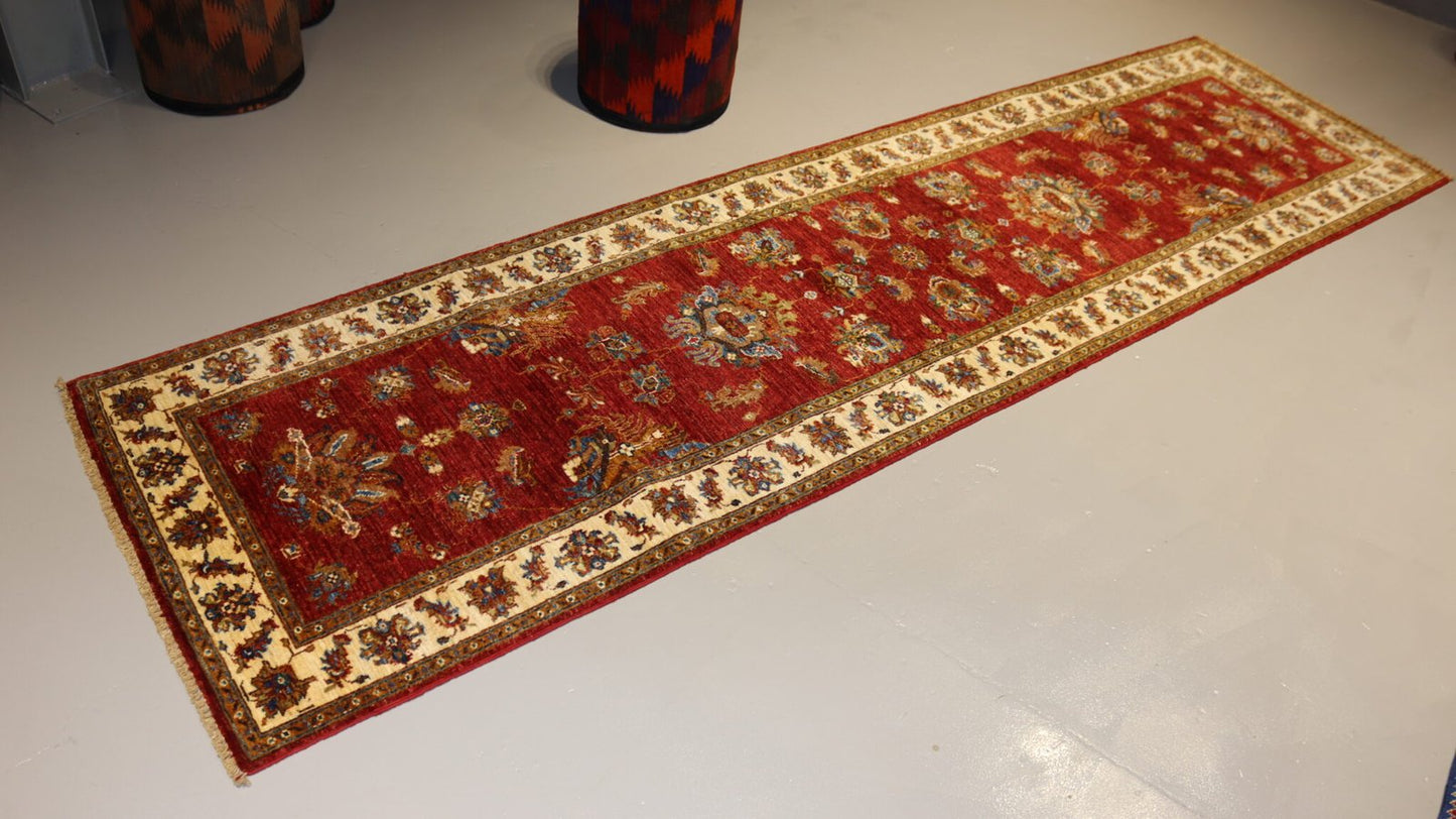 Afghan Handmade Rug -Size-318X83Cm-10.4×2.7 Ft.