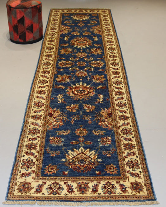 Afghan Handmade Rug -Size-306X80-CM -10.0×2.6 FT.