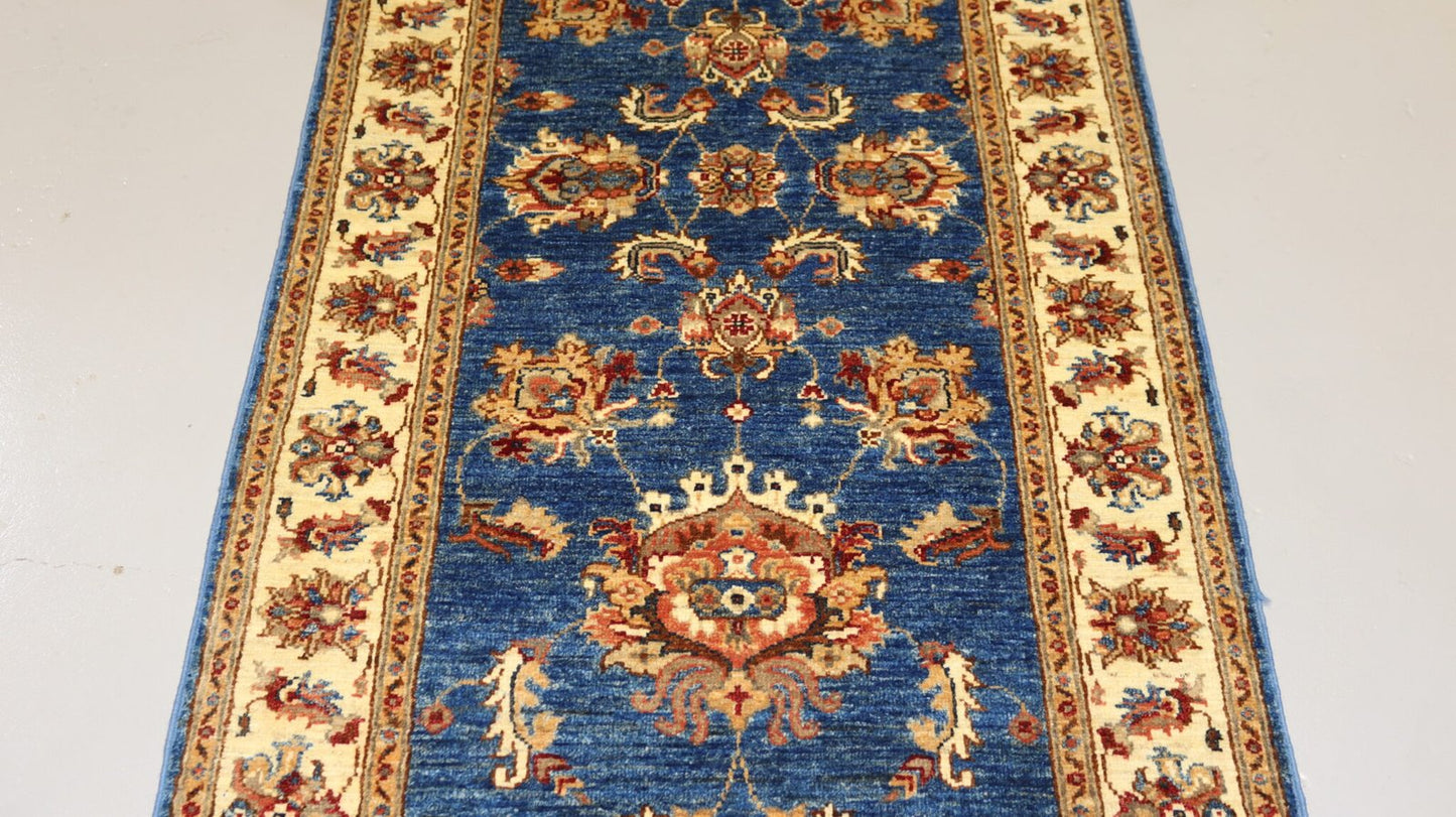 Afghan Handmade Rug -Size-306X80-CM -10.0×2.6 FT.