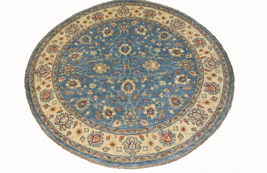 Afghan Handmade Round Rug -Size- 150 X 150 Cm – 5.0 X 5.0 Ft.