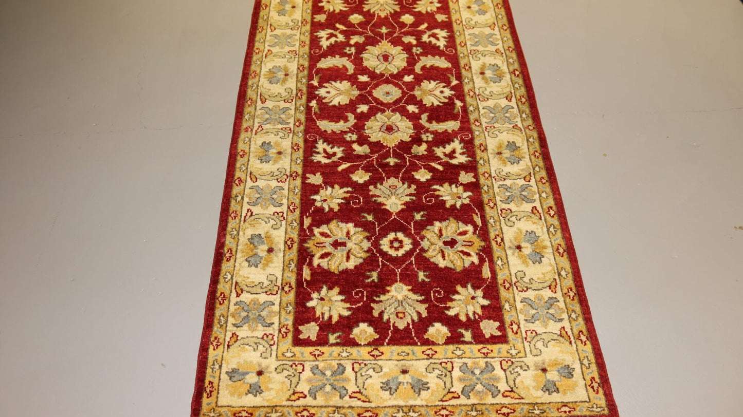 Afghan Handmade Rug -Size- 290X79 Cm-9.5×2.6 Ft.