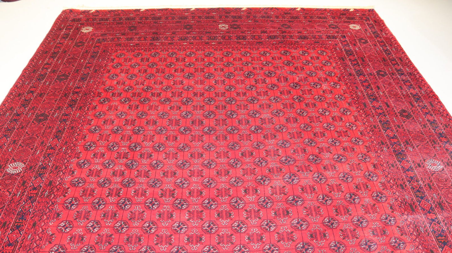 Handmade Turkmen Fine Bukhara Rug - 11.3X8.3Ft