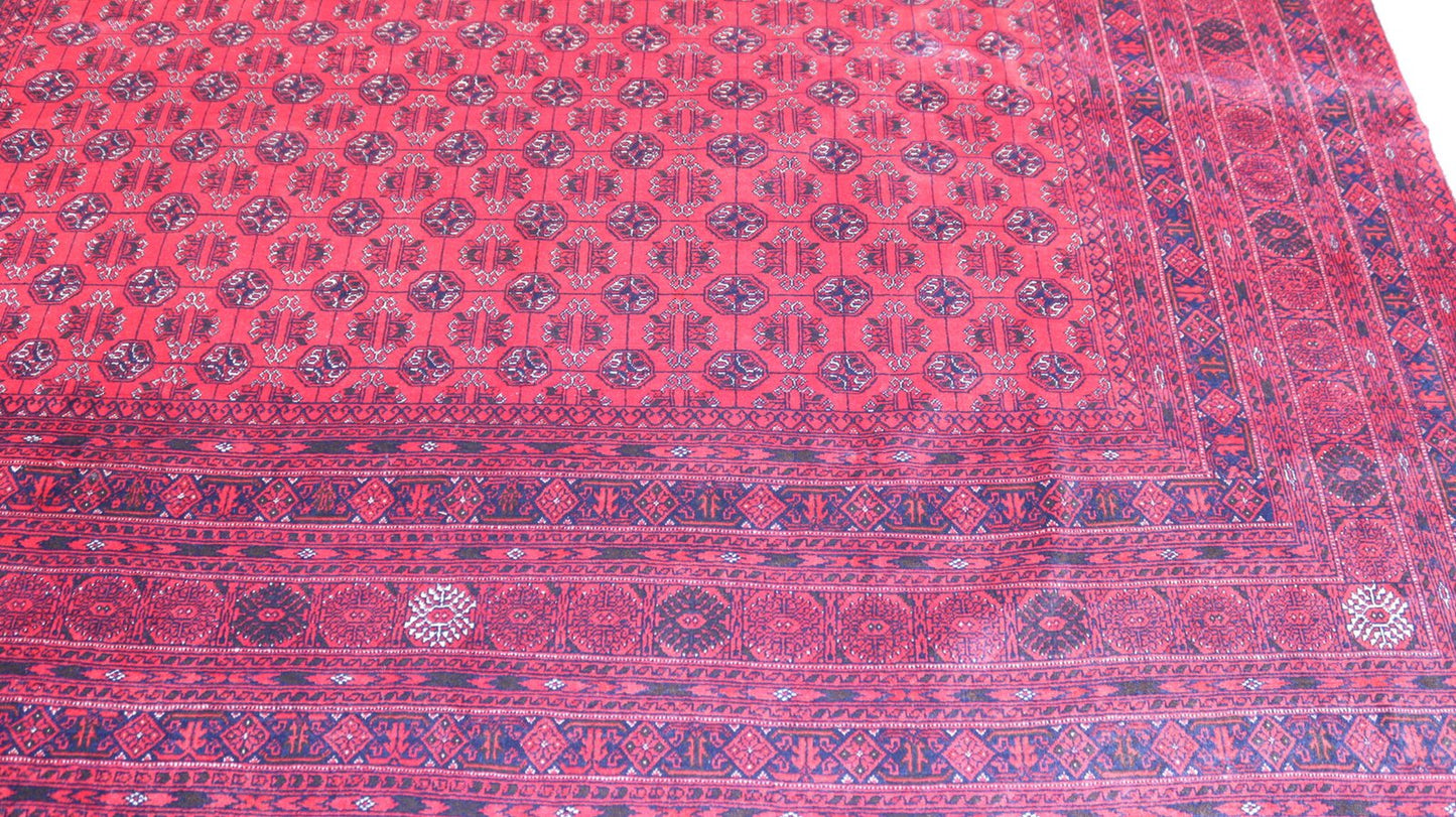 Handmade Turkmen Fine Bukhara Rug - 11.3X8.3Ft