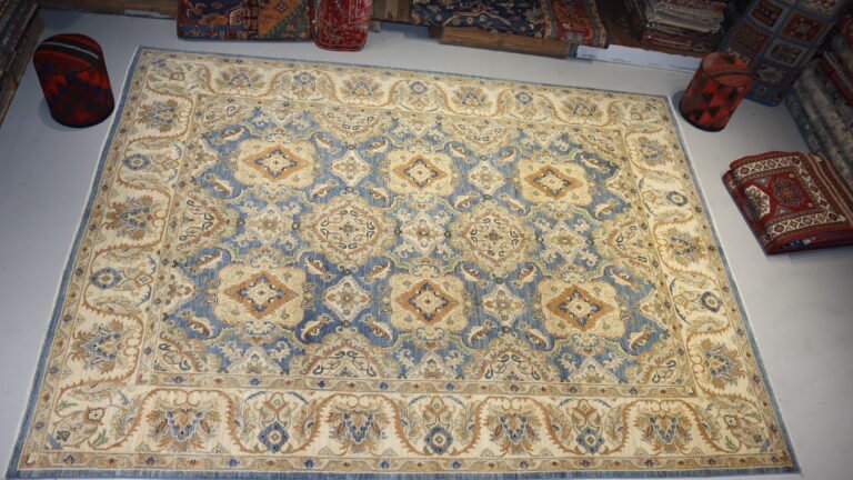 Afghan Oriental Blue Area Rug -12.0 X 9.0 Ft