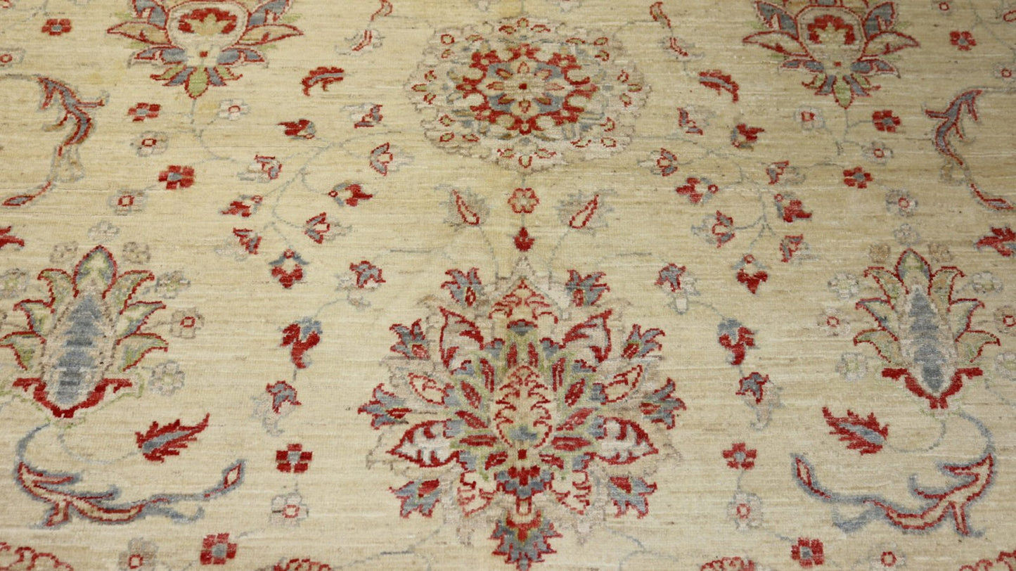 Afghan White Ziegler Rugs - 11.7 X 8.9 Ft