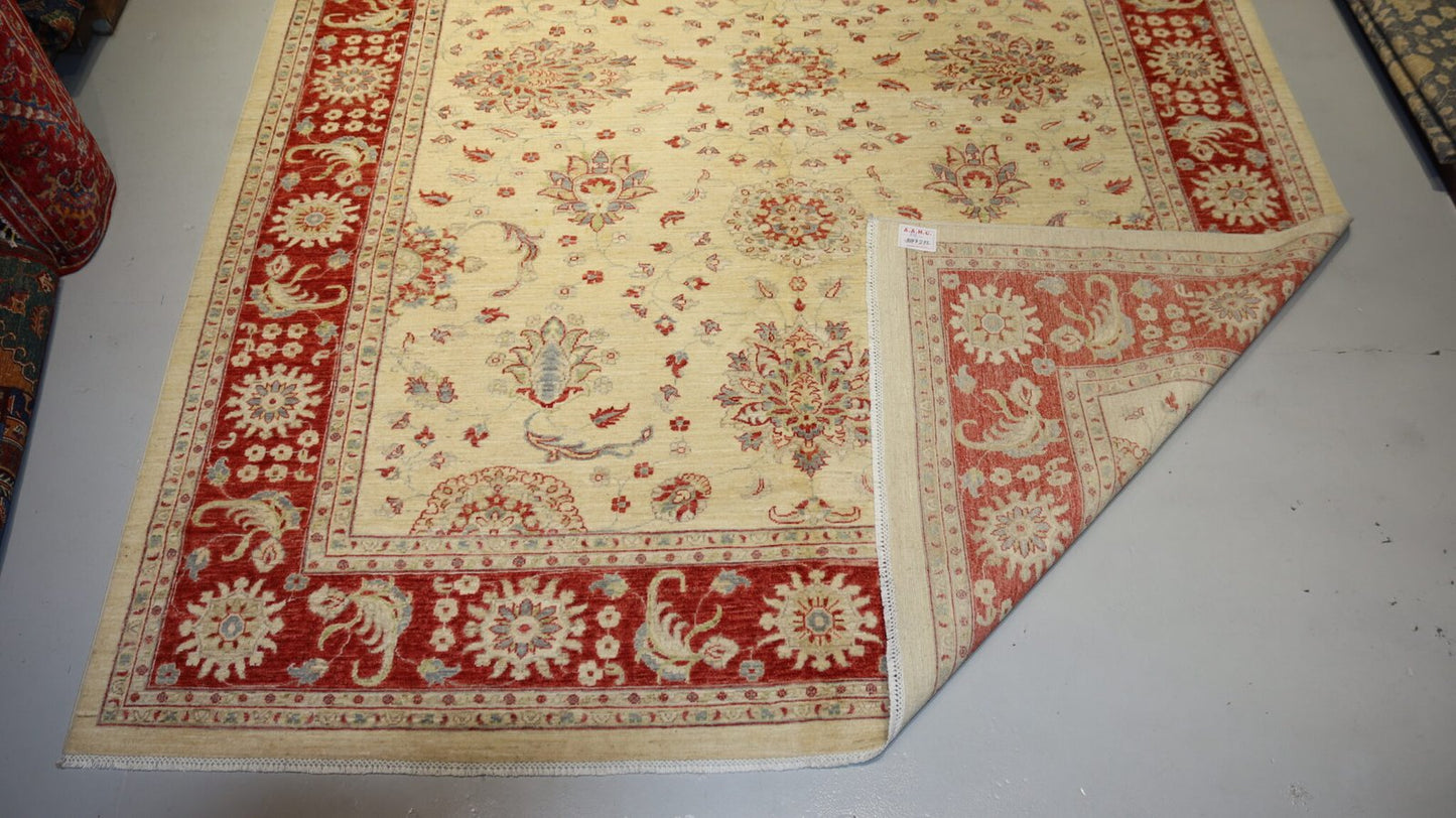 Afghan White Ziegler Rugs - 11.7 X 8.9 Ft