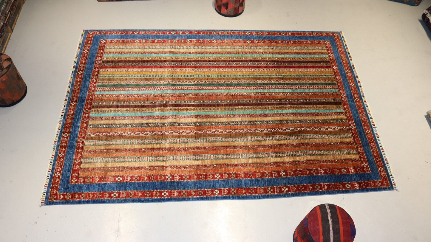 Handmade Shall design Rug -  9.8×6.9Ft.