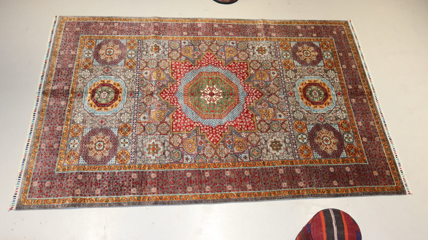 Afghan Mamlok Design Rug - 10.2×9.6.7Ft.