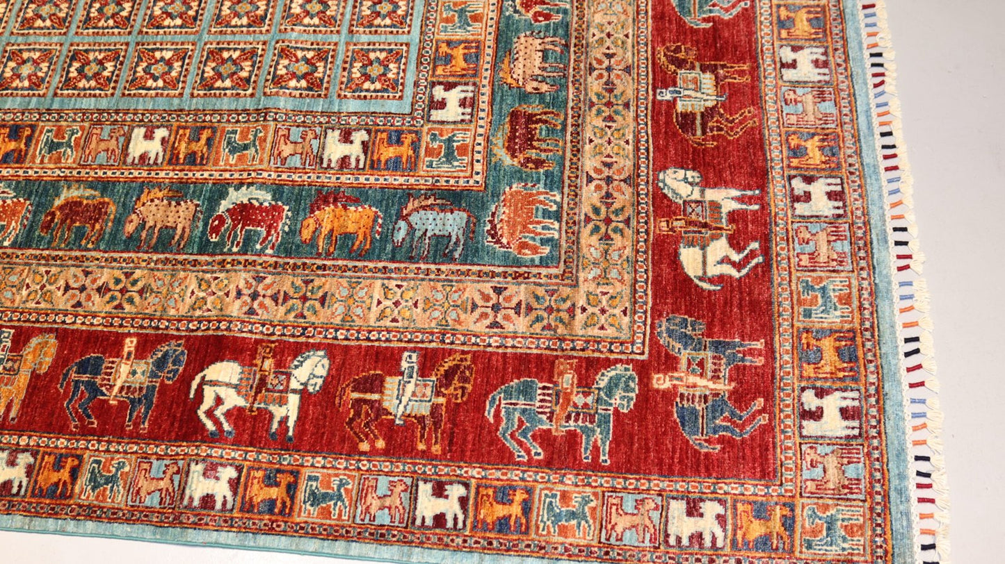 Handmade Animal Design Rug - 9.6×6.8Ft.