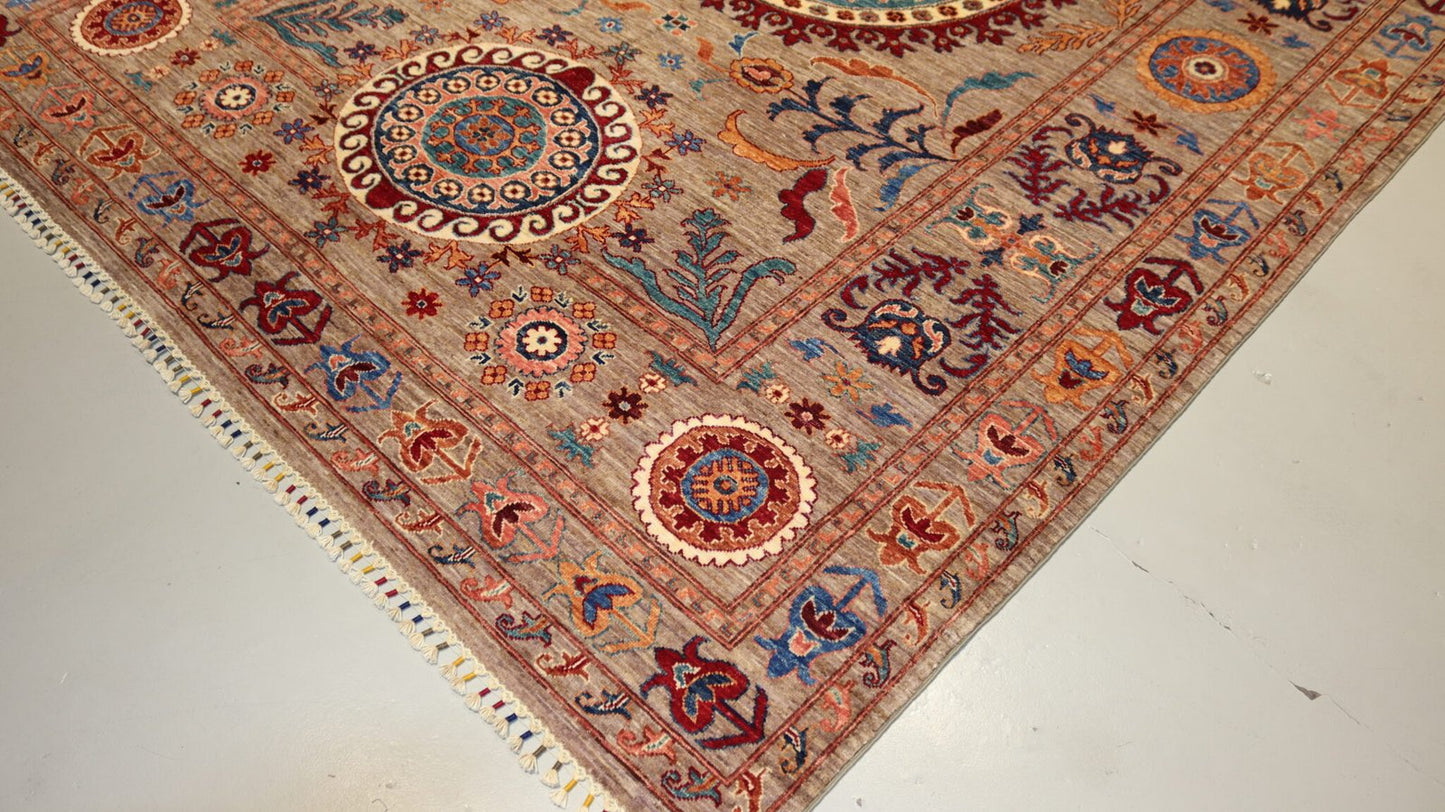 Afghan Medallion Design Rug - 9.7 X6.9Ft.